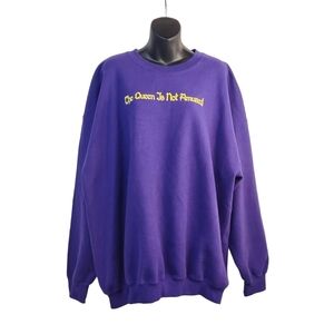 Gildan The Queen Is Not Amused Purple Sweatshirt Sz 2XL